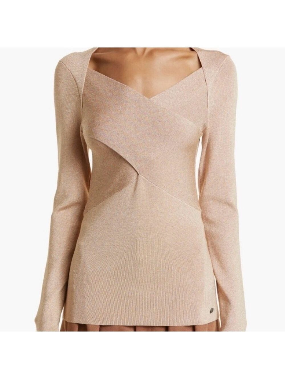 TED BAKER Eloisy Slim Fit Sparkle Knit Sweater In Pink Size 5 Large